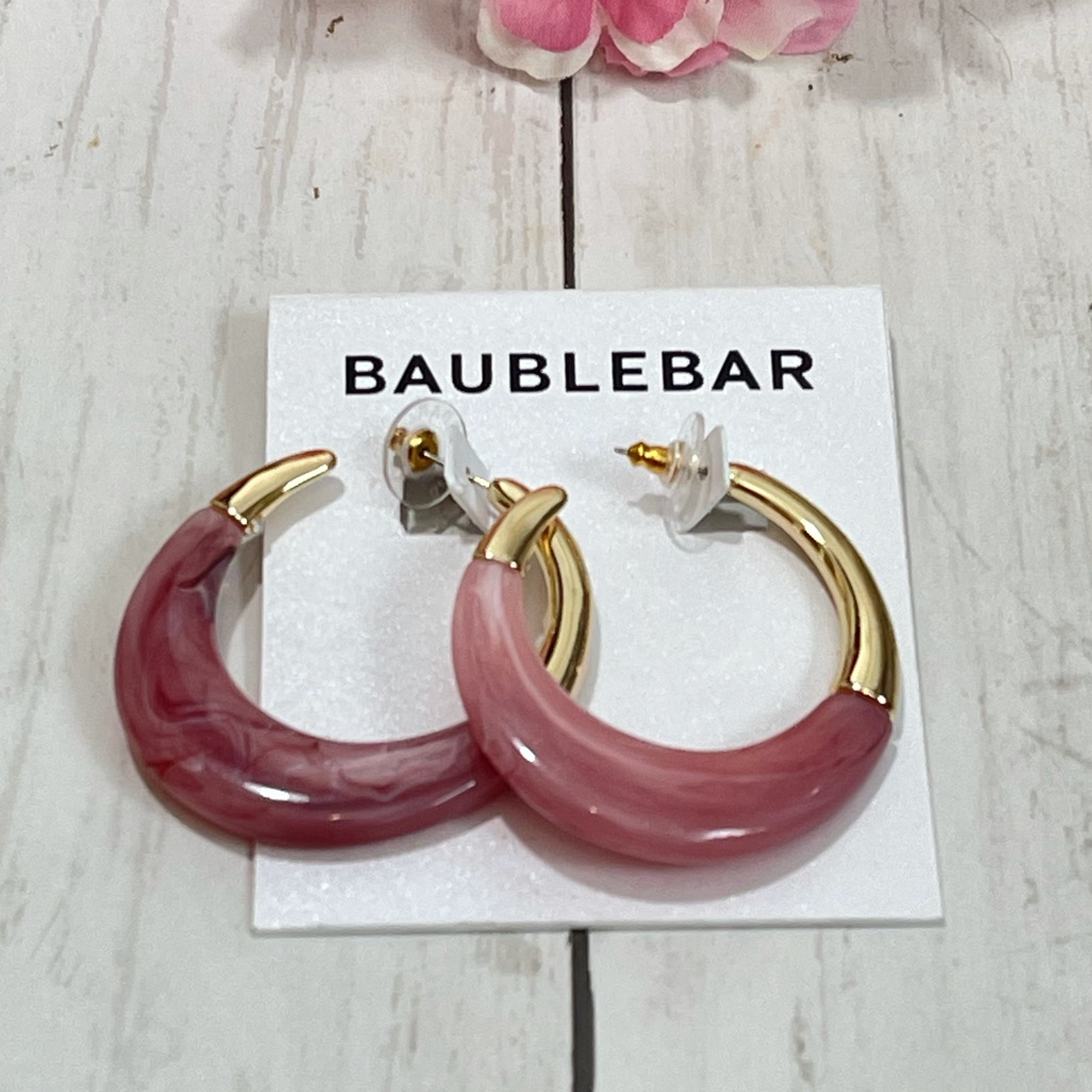 Baublebar Pink And Gold Marble Like Earrings 11$